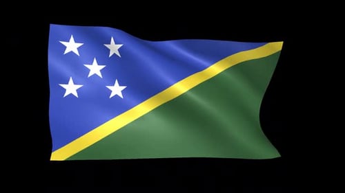 Solomon Islands Flag Waving Seamless Loop Animation