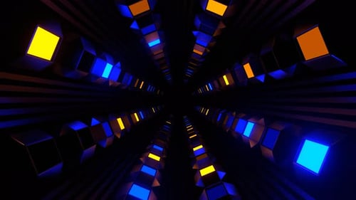 Blue And Orange Strobe Shape Tunnel Background Vj Loop In 4K