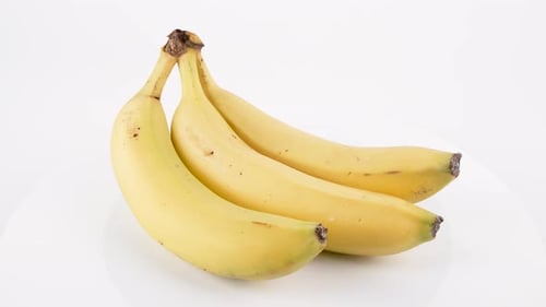 Rotating Shot of a Bunch of Ripe Bananas