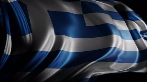 Realistic Waving Greece National Flag Animation Loop