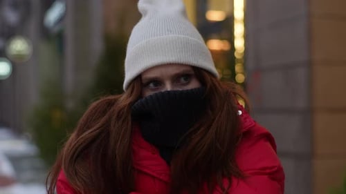Woman Bundled Up In Winter Fashion