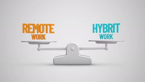 Remote vs Hybrid Work Balance Concept Animation