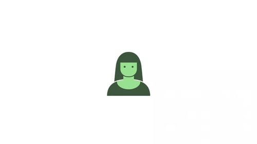 Animationsvideo mit dem Symbol eines Frauenprofils
