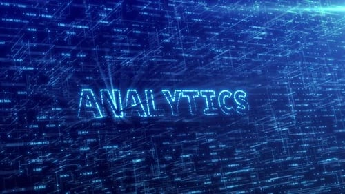 Concepto de análisis sobre red tecnológica futurista azul con fondo de ciberespacio digital