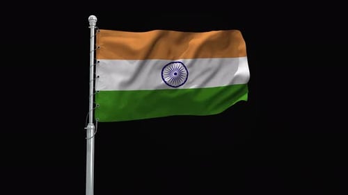 Realistic Waving Flag of India Animation