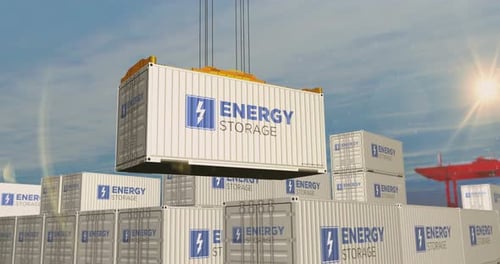 Energy storage containers cargo crane loading