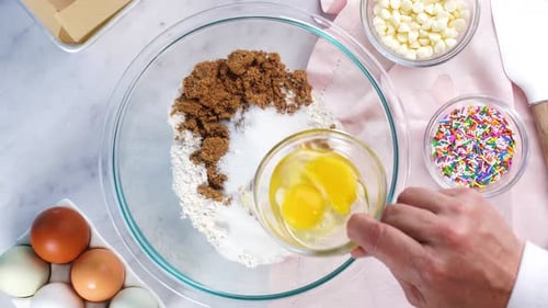Baking Dough Ingredients in a Mixing Bowl