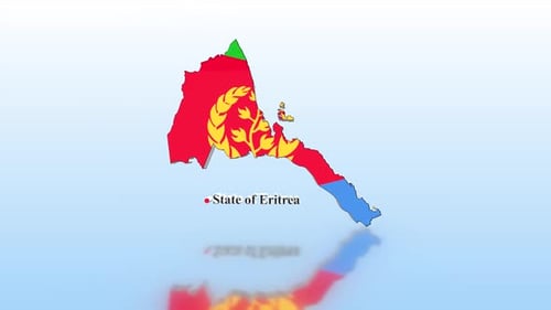Eritrea-Karte mit Flagge