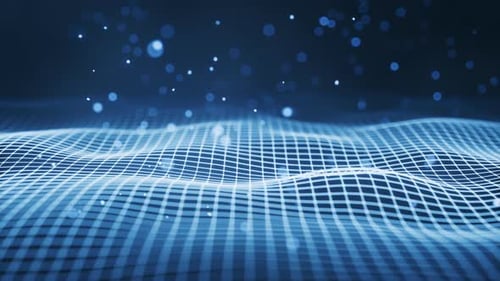 Digital space with glowing lines