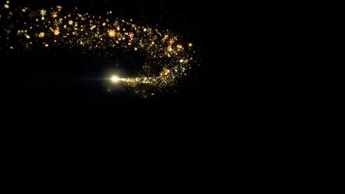 Estela de partículas ligeras con purpurina dorada, efecto brillante. Oro brillante, brillo mágico
, chispas