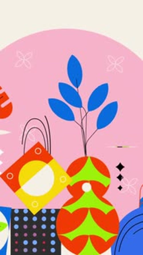 2D Abstract Elements Animated Vertical