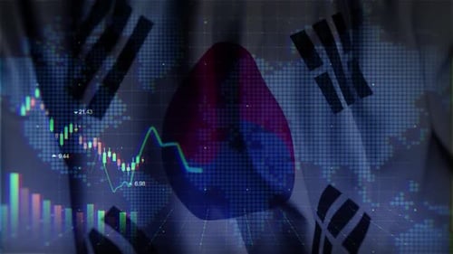 South Korean Financial Market Data Global Business Animation