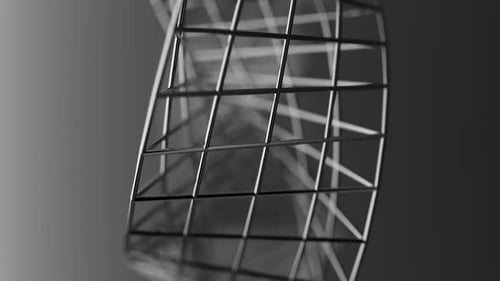 Escultura abstracta de estructura alámbrica retorcida
