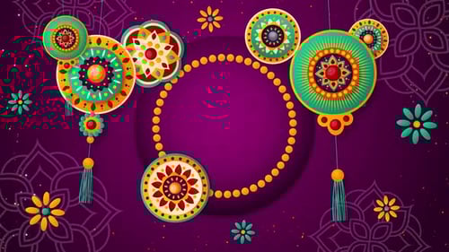 Diwali Celebration Decorative Ornaments and Beaded Frame Reveal