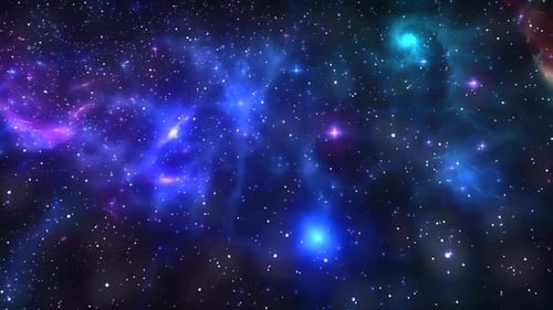 Abstract Cosmic Nebula and Stars Space Travel Animation