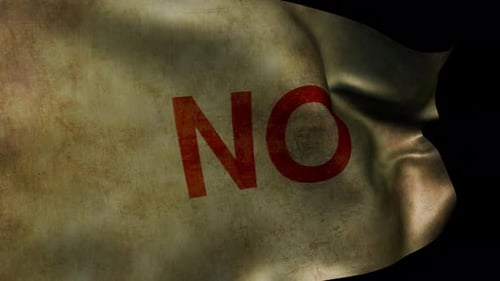 Distressed Grunge NO Flag Waving Loop Animation