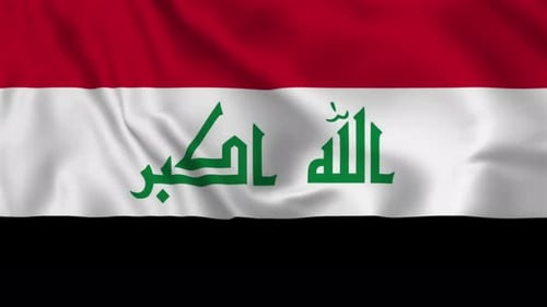 Realistic Iraq Flag Waving Seamless Loop Animation