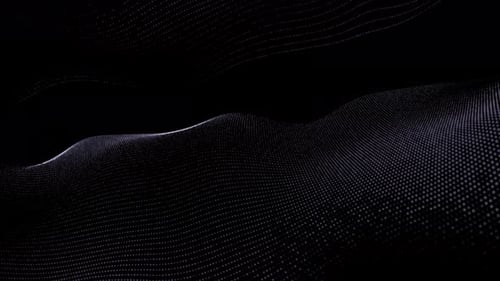Dynamic Particle Wave Flow On Black Background
