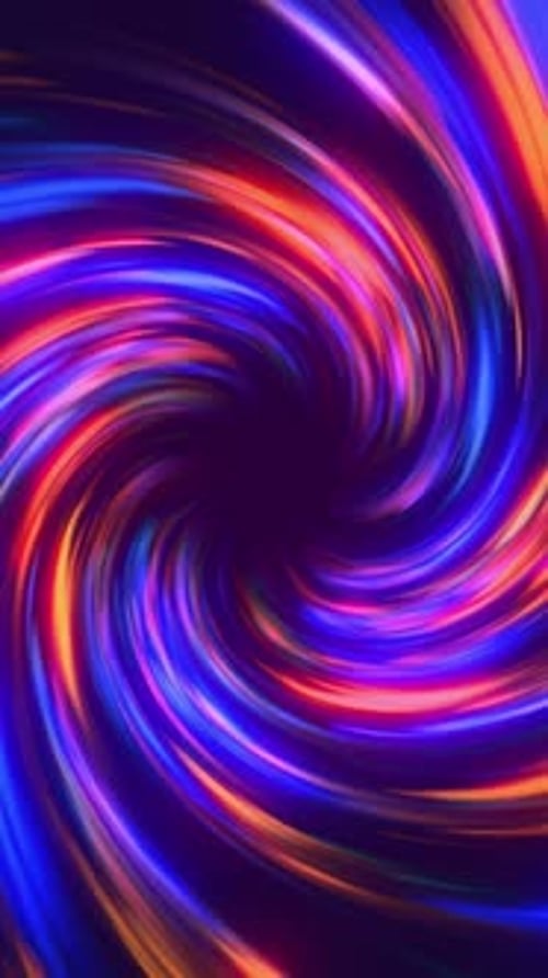 Vibrant Vertical Neon Swirl Tunnel Background Animation