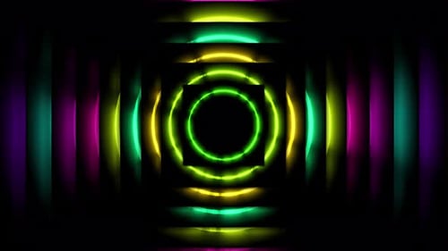 Colorful glowing Circle Disco Music Background. Vj Loop Animation Of Disco Dancing Background, Party