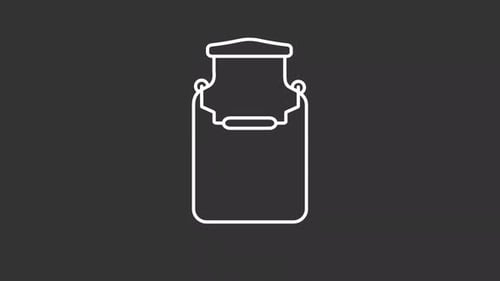 Animated Flat Design Milk Can Line Art Drawing