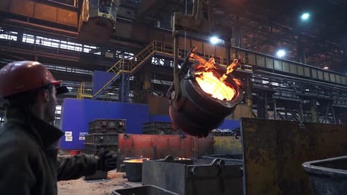 The Steel Production Process Involved in Various Industrial Foundry Operations and Techniques Stock