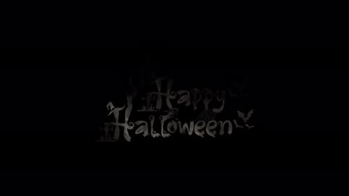 Happy Halloween Text Animation with Spooky Elements