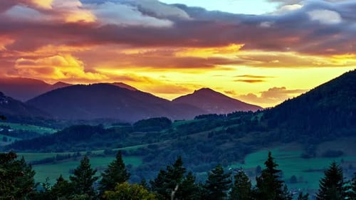 Majestic Mountains at Sunset