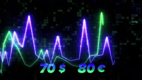 Neon Glowing Financial Data Chart Animation