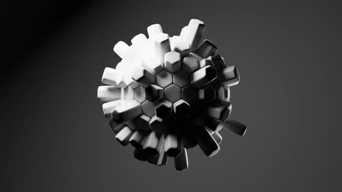 Abstract Hexagonal Sphere Pulsating Animation