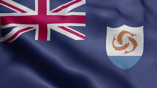 Waving Flag of Anguilla and United Kingdom