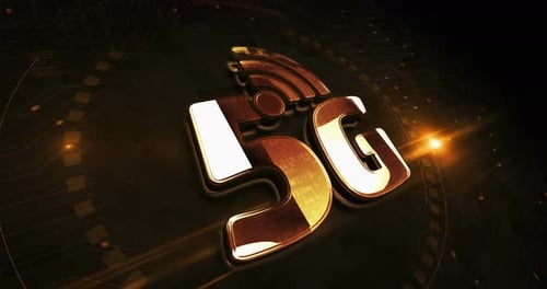 5G mobile network technology symbol 3d digital concept loop