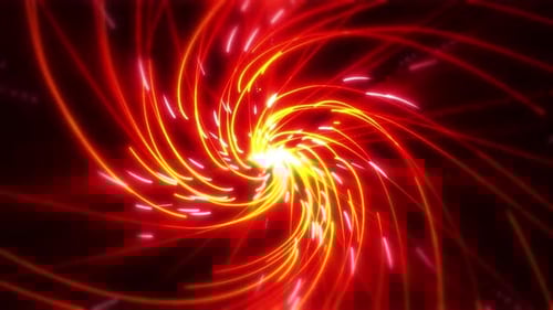 Abstract Glowing Red Orange Light Trails Swirl Animation
