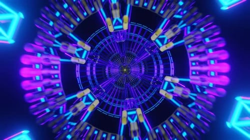 A Neoninfused VJ Loop Backdrop with Disco's Rhythmic Beats