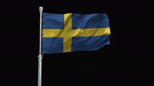 Realistic Waving Swedish Flag Animation