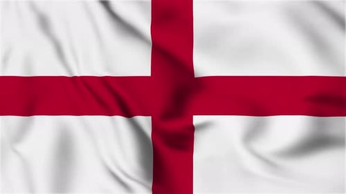 Waving England Flag Realistic Animation