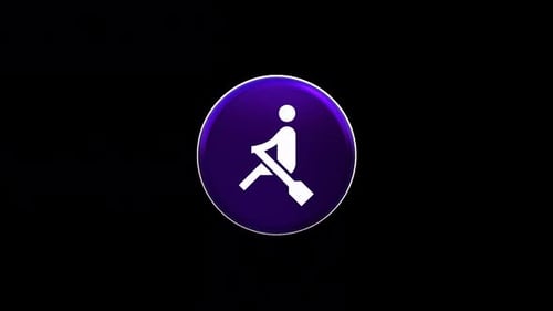 3D Glossy Modern Rowing Icon Spinning Loop Animation