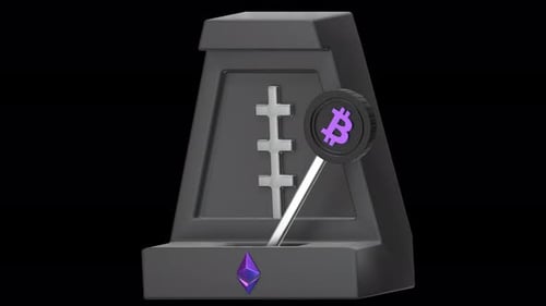 bitcoin metronome 3d Animation, Alpha Channel, Transparent Background