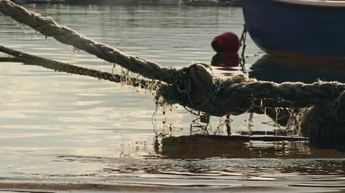 Das Seil, das das Schiff im Dock hält