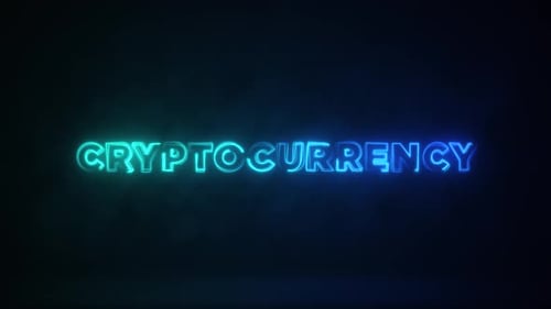 Glowing Neon Cryptocurrency Text Reveal Animation