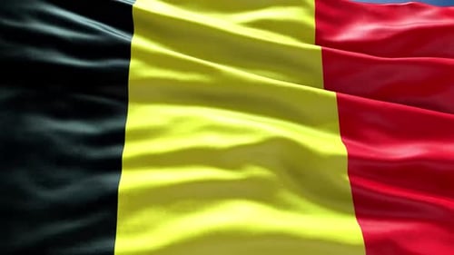 Waving Flag of Belgium Realistic Animation