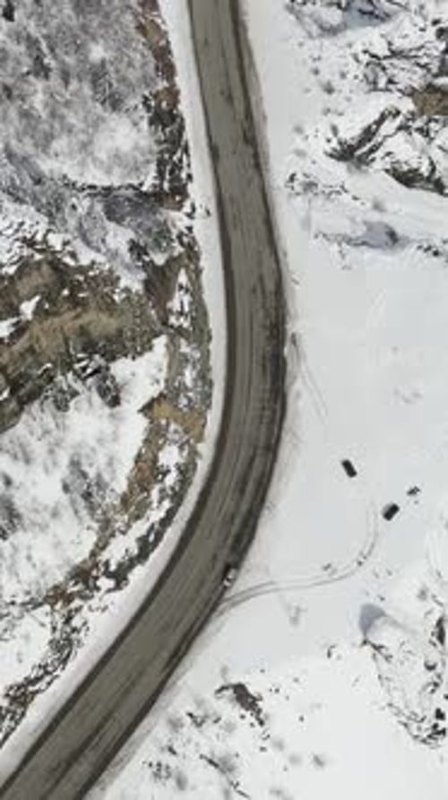 Frozen Highway in Valley