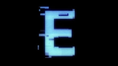 Digitaler verzerrter Buchstabe E