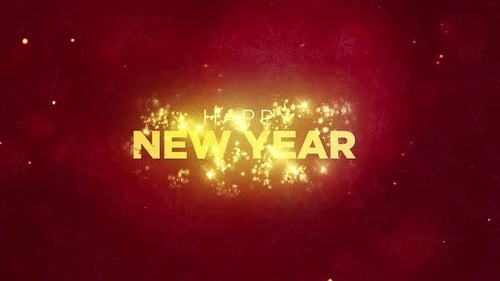 Creative Christmas Red With Happy New Year