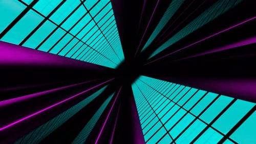 Cyan And Pink Side Cylinders Tunnel Background Vj Loop In 4K
