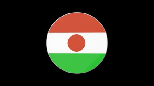 Niger National Flag 3D Looping Emblem Animation
