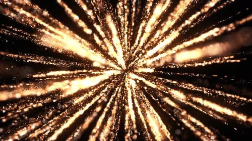 Radiant Golden Particle Bursting Effect Background Loop