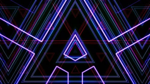 Abstract Neon Geometric Tunnel Loop Background