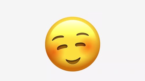 Blushing Closed Eyes Emoji Animation