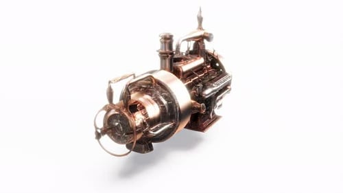 Steampunk-Motorenkomplex Fantastische Maschine im Vintage-Stil